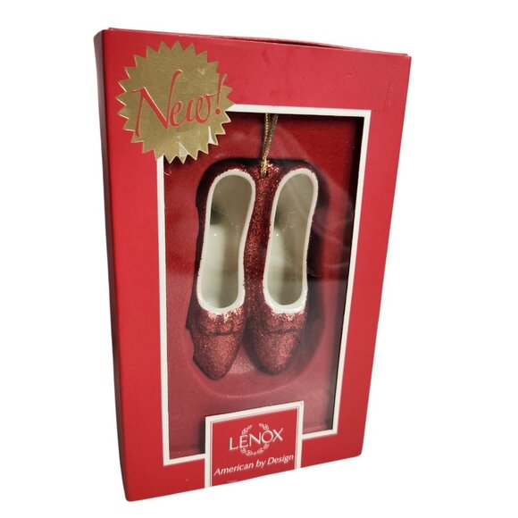 Lenox Wizard of Oz There's No Place Like Home Red Slippers Ornament - Picture 1 of 11